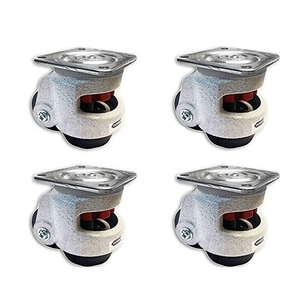 TP-40F, 1.75" Wheel, Retractable Leveling Machine Casters, 4 Pack -